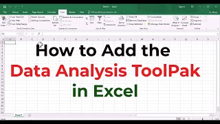 How to Add the Data Analysis ToolPak in Excel  Installing Analysis Tool for Statistical Analysis [upl. by Ahsenek289]