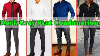 Gray Pant With Matching Shirt Ideas For Men  Dark Gray Pant Combinations  by Look Stylish [upl. by Ahsuoj]