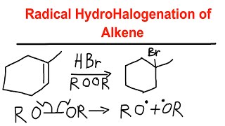 Radical Hydrohalogenation of Alkene  AntiMarkovnikov  Organic Chemistry [upl. by Ancelin]