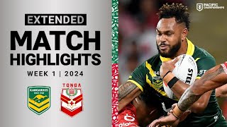 Pacific Championships 2024  Kangaroos v Tonga XIII  Extended Highlights [upl. by Clemens]