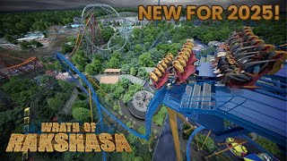 Wrath of Rakshasa Six Flags Great America 2025 Record Breaking Dive Coaster POVAnnouncement Video [upl. by Thrasher]