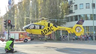 Christoph 15 in München LandungStart auf Münchner Goetheplatz  Absperrung durch BFPolizei [upl. by Gardia]