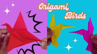 Origami flapping bird origami Hummingbird  How to make flapping bird  Origami [upl. by Huston]