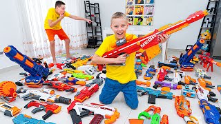 Nerf Gun Game Random Lukcy or Unlucky Nerf Blaster Challenge w Roman and Max [upl. by Caroline623]