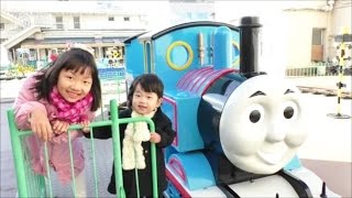 ★amusement park in department store 1★トーマスや新幹線に乗ったよ（松坂屋の屋上遊園地「第１弾」）★ [upl. by Ahcatan]