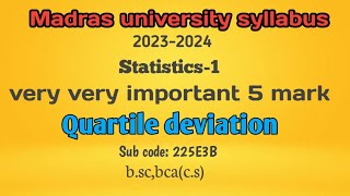 Quartile deviation problem in tamilstatisticsmeasures of dispersionbscbcaMadras University [upl. by Rhiana]