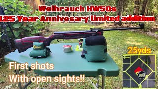 Weihrauch HW50s 125 year anniversary limited edition Air rifle 25yds open sights weihrauch [upl. by Asilrac783]