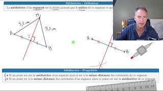 Cours ♦ Médiatrice dun segment • Définition propriétés construction ♦ Sixième Cinquième [upl. by Damalus]