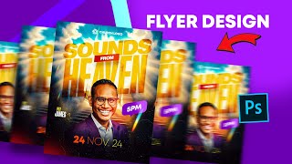 FREE PSD FILE HOW TO DESIGN CHURCH FLYER IN PHOTOSHOP photoshop2024 photoshoptricks [upl. by Oglesby]