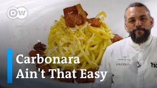 How to make Spaghetti Carbonara the right way   A typical dish from Italy [upl. by Seldun]