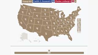 Alternate History 1940 Election Prediction  Franklin D Roosevelt vs Charles Lindbergh [upl. by Enitram844]