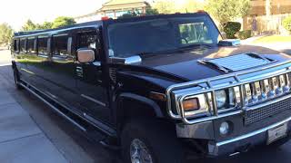 200quot Black Hummer Extended Limousine  Exterior View its a 20 Passenger Limo [upl. by Idissak]