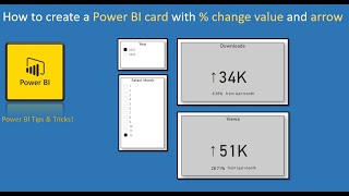 How To create a Card in Power BI with Percentage change and up down Arrows [upl. by Aitnohs]