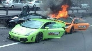 Three Lamborghinis Crashed On The NorthSouth Expressway Near Seremban [upl. by Kirenoj406]