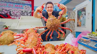 Morocco Street Food 🇲🇦 SPIDER CRAB  Best Moroccan Food in Casablanca [upl. by Eilrahs]