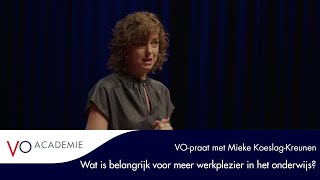 Wat is belangrijk voor meer werkplezier in het onderwijs  VOpraat met Mieke KoeslagKreunen [upl. by Demott]