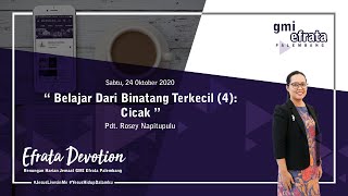 Efrata Devotion  Sabtu 24 Oktober 2020  Belajar dari Cicak  Pdt Rosey Napitupulu [upl. by Takeo]