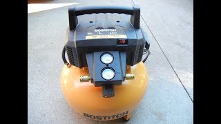 Bostitch 6 Gallon Contractor Air Compressor Review Handheld Tool Reviews [upl. by Aecila]