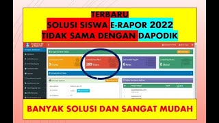 SOLUSI JUMLAH SISWA ERAPOR TIDAK SAMA DENGAN DAPODIK 2022 [upl. by Coit647]