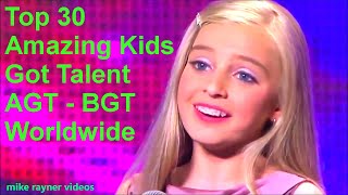 Top 30 Amazing Kids Got Talent Auditions of All Time Best Singing Dancing Magic AGT  BGT Worldwide [upl. by Tisdale190]