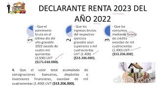 TOPES PARA DECLARAR RENTA EN COLOMBIA 20222023 [upl. by Kee]