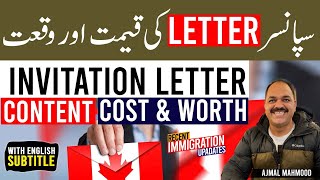 Sponsor Letter Visit Visa Canada [upl. by Otnicaj]