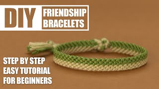 Half Solid Lines Stripes Friendship Bracelets Step by Step Tutorial  Easy Tutorial for Beginner [upl. by Brittney]