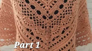 CROCHET AN EASY ELEGANT AND SIMPLE SHAWL WITH GORGEOUS PATTERN STEP BY STEP DESIGN FOR THE LADIES [upl. by Ryley]