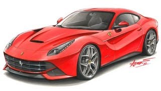 Ferrari F12 Berlineta drawing by Adonis Alcici [upl. by Ecylla]