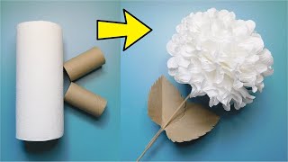 Giant Paper Hydrangea Tutorial plus Bonus 🌼 White Paper Flower Craft Ideas 🌸 Handmade Home Decor DIY [upl. by Ydnir]