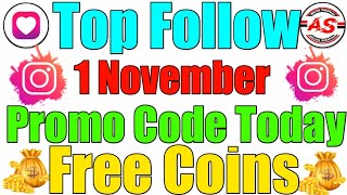 1 November 2024  Top Follow Promo Code Today  Free Coins [upl. by Aennyl]