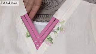 Elegant VNeck Design with Embellishments  Easy Sewing Tutorial [upl. by Lari]