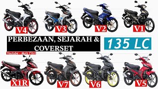 PERBEZAAN 135 LC V1 V2 V3 V4 V5 V6  X1R  SEJARAH DAN COVERSET  YAMAHA 135 LC 2020 [upl. by Llerdnad]