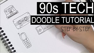 90s Tech Doodle Tutorial  Bullet Journal Doodles [upl. by Azpurua]