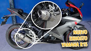 🏍️ Instalando Exhosto tipo Akrapovic en YAMAHA R15  Mofle Pipeta Resonador  CELERID [upl. by Alta]