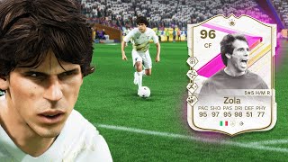 96 FUTTIES ICON ZOLA PLAYER REVIEW  EA FC 24 ULTIMATE TEAM [upl. by Hogue]