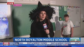 North Royalton Middle Schoolers help Fox 8 predict Halloween forecast [upl. by Pliam]