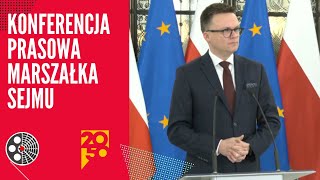 Szymon Hołownia  Konferencja prasowa marszałka Sejmu [upl. by Lavotsirc55]