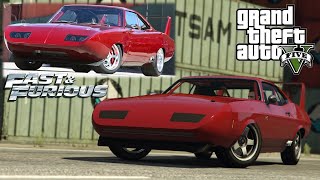 GTA 5 Doms Fast and Furious Dodge Daytona  Bravado Gauntlet Classic Custom REPLICA BUILD [upl. by Ecinaj]