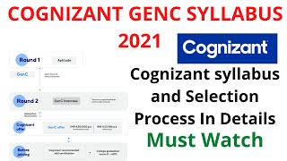 Cognizant Genc Syllabus For 2021  Selection Process  Must Watch  By Tech Lecture [upl. by Logan697]