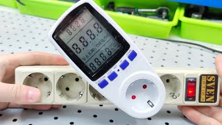 Digital Wattmeter AC 220V Power Meter Electricy Consumption Kilowatt Wattage Electricity Meter [upl. by Agata]