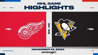 NHL Highlights  Red Wings vs Penguins  November 13 2024 [upl. by Hopfinger]