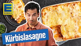 Vegetarische Kürbislasagne  Lasagne Rezept mit Kartoffeln [upl. by Mendelsohn]