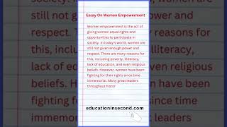 Essay On Women Empowerment [upl. by Chen128]