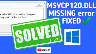 msvcp120dll is missing problem fixed [upl. by Ayiotal]