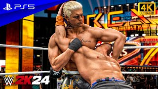 WWE 2K24  Cody Rhodes vs John Cena  Amazing Match at Wrestlemania Las Vegas  PS5™ 4K60 [upl. by Landes615]