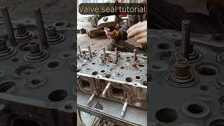 Engine head valve seal fitting tutorialIttefaq Motor Workshop [upl. by Lezley]