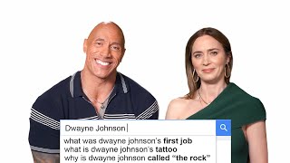 Emily Blunt amp Dwayne Johnson Answer The Webs Most Searched Questions  WIRED [upl. by Veljkov]