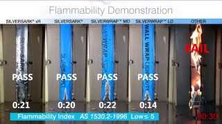 Flammability Demonstration  Reflective Insulation  Ametalin Products vs Other [upl. by Vogeley]