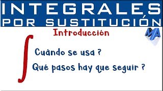 Integración por sustitución  Introducción [upl. by Jodie]